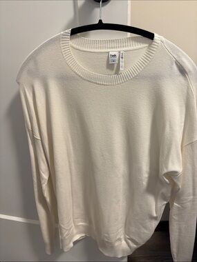 twik Men's Cream Lightweight Crewneck Sweater